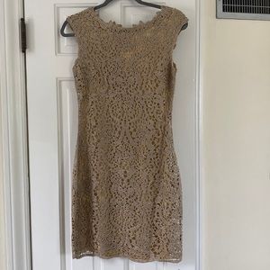 Badgley Mischka Mini Gold Cocktail Dress Size 0